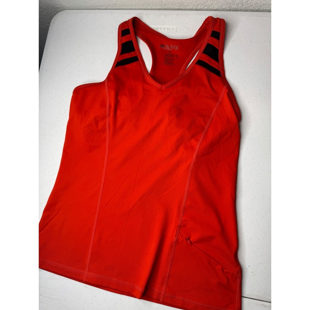 Ideology Womens Red Racerback Active Tank Top V-Neck Side Pocket‎ Size M